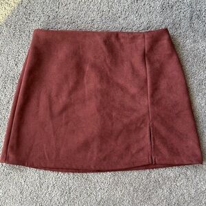 Altar'd State Suede-Look Mini Skirt in Deep Rust